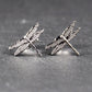 2 Ohrstecker Libelle, Messing platiniert, 11101