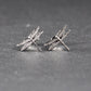 2 Ohrstecker Libelle, Messing platiniert, 11101