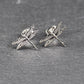 2 Ohrstecker Libelle, Messing platiniert, 11101