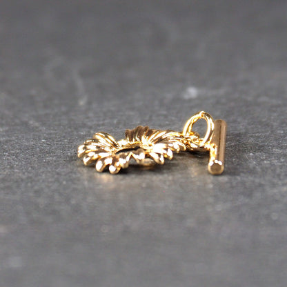 Knebel Verschluss, Messing, 24 Karat vergoldet, Gänseblümchen-Design, 11093
