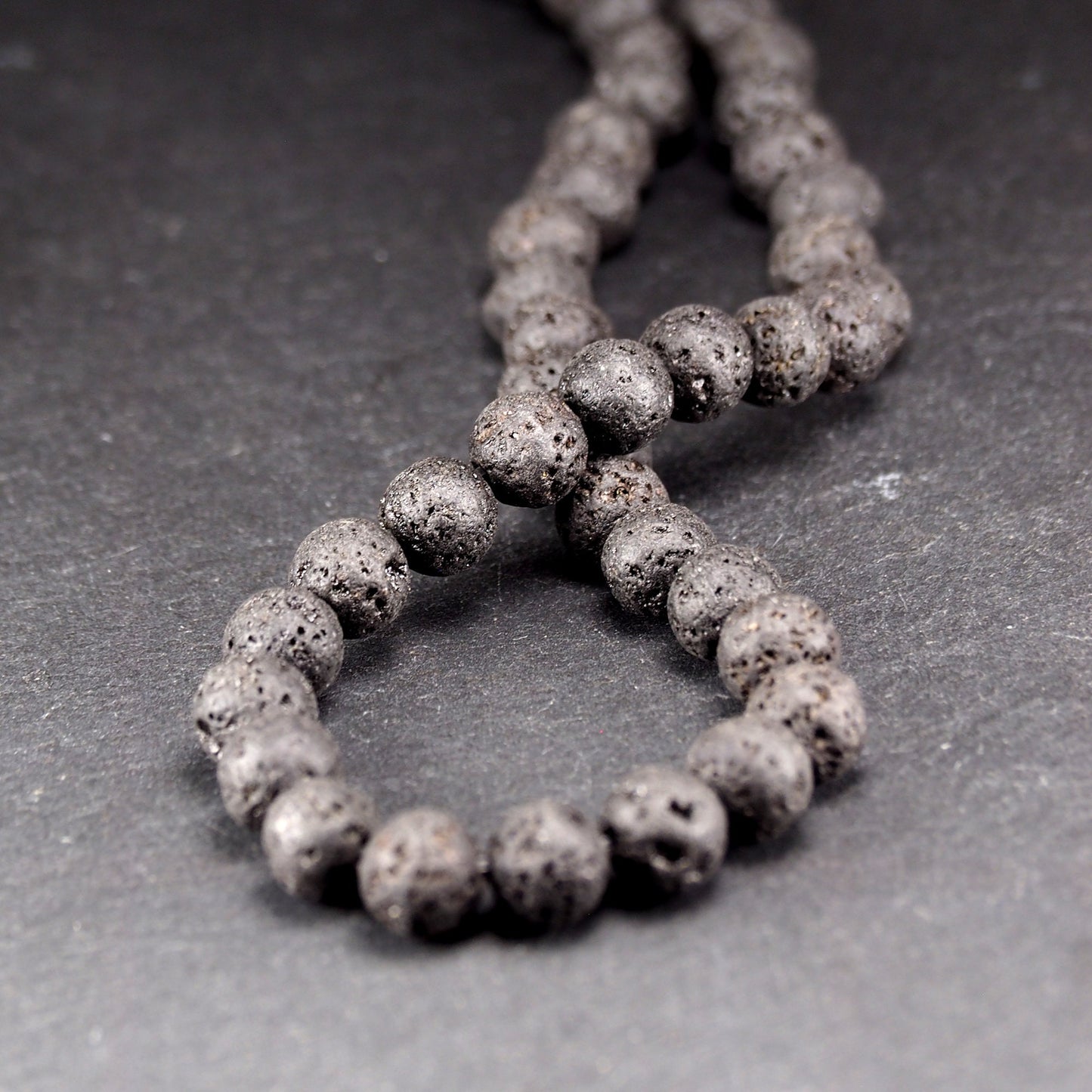 Lava-Perlen, 8 mm, 1 Strang, ca. 46 Stück, 10920