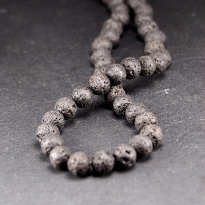 Lava-Perlen, 8 mm, 1 Strang, ca. 46 Stück, 10920