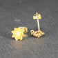 1 Paar Ohrstecker Blume Lotus Blüte, Messing, 24 K vergoldet, 11107