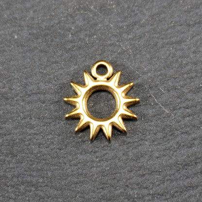 Anhänger Sonne, chirurgischer Edelstahl 316L, ionenvergoldet, 11086