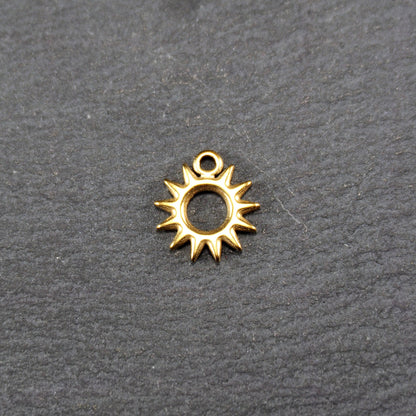 Anhänger Sonne, chirurgischer Edelstahl 316L, ionenvergoldet, 11086