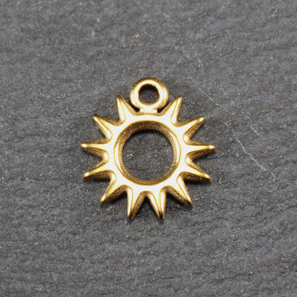 Anhänger Sonne, chirurgischer Edelstahl 316L, ionenvergoldet, 11086