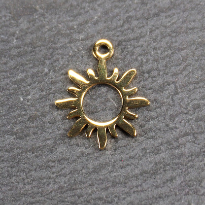 Anhänger Sonne, Edelstahl 304L, ionenvergoldet, 11102