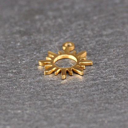 Anhänger Sonne, Edelstahl 304L, ionenvergoldet, 11102