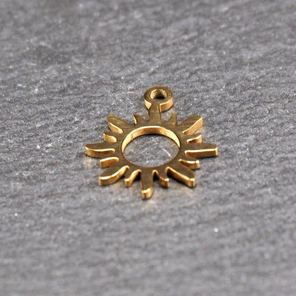 Anhänger Sonne, Edelstahl 304L, ionenvergoldet, 11102