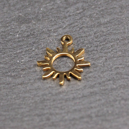 Anhänger Sonne, Edelstahl 304L, ionenvergoldet, 11102
