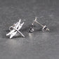 2 Ohrstecker Libelle, Messing platiniert, 11101
