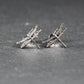 2 Ohrstecker Libelle, Messing platiniert, 11101