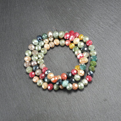 1 Strang Glasperlen, geschliffen, Herbstfarben, Kristall, 10906