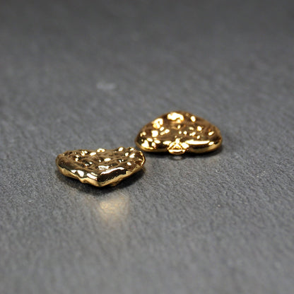 Anhänger Herz Nugget, Messing 18 Karat vergoldet, unregelmäßig, 11115