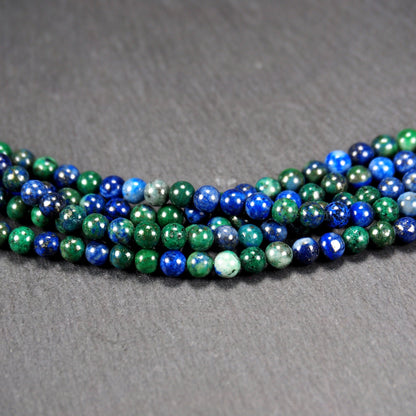 1 Strang Lapislazuli und Chrysocoll Perlen 4 mm, 11118