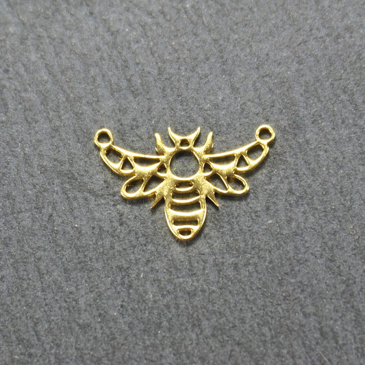 Bienen Verbinder Anhänger, Edelstahl ionenvergoldet, 11126