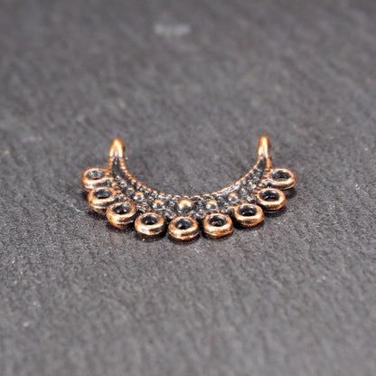 2 Verbinder Halbmond, antik kupferfarben, 11136