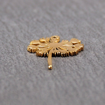 1 Anhänger Pusteblume Löwenzahn, Edelstahl ionenvergoldet, 11113