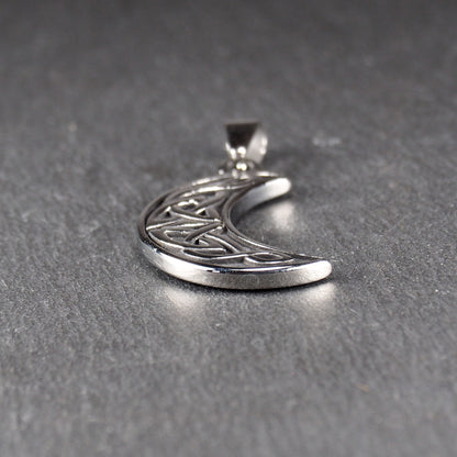 Anhänger keltischer Mond, Edelstahl 304L, silberfarben, 11151