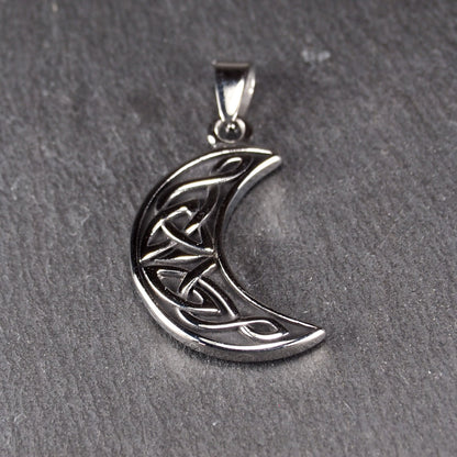 Anhänger keltischer Mond, Edelstahl 304L, silberfarben, 11151