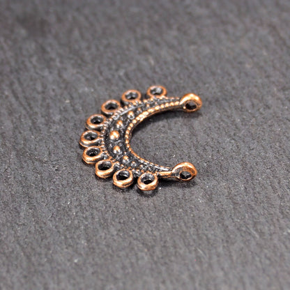 2 Verbinder Halbmond, antik kupferfarben, 11136