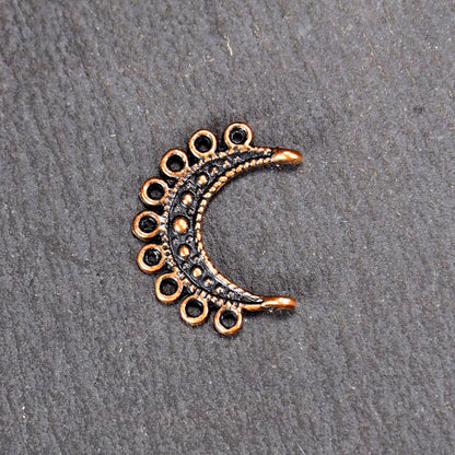2 Verbinder Halbmond, antik kupferfarben, 11136