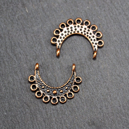 2 Verbinder Halbmond, antik kupferfarben, 11136