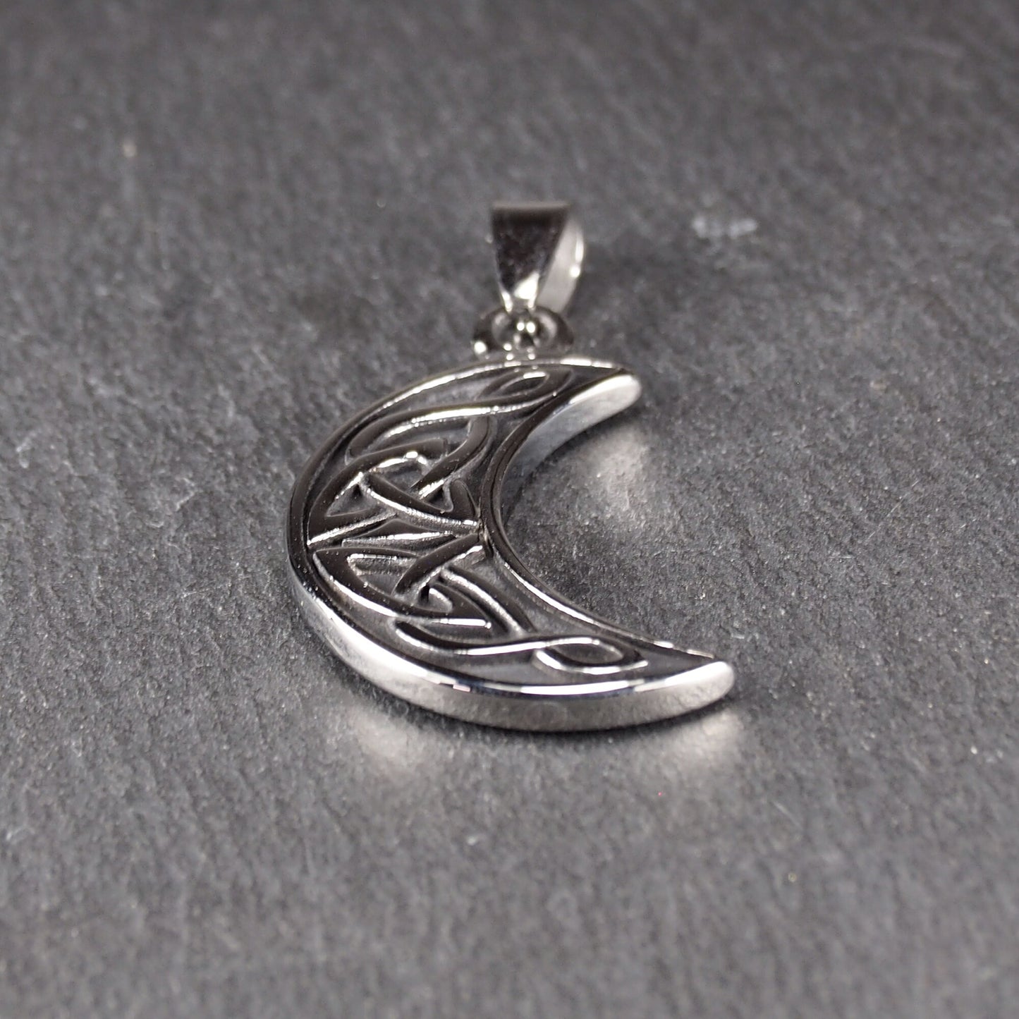 Anhänger keltischer Mond, Edelstahl 304L, silberfarben, 11151