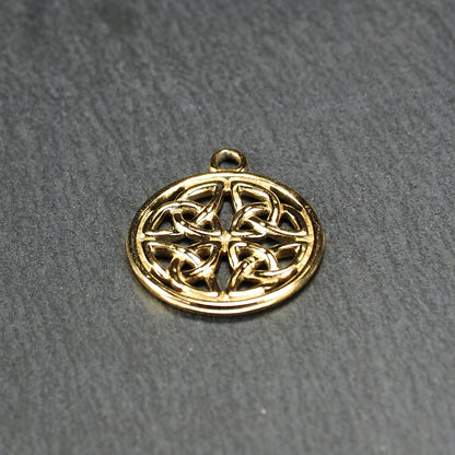 Anhänger keltischer Vierfach-Knoten, 304 Edelstahl ionenvergoldet, 11152