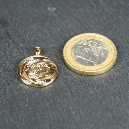 Anhänger Mond und Sterne, Messing 18 Karat vergoldet, 11156