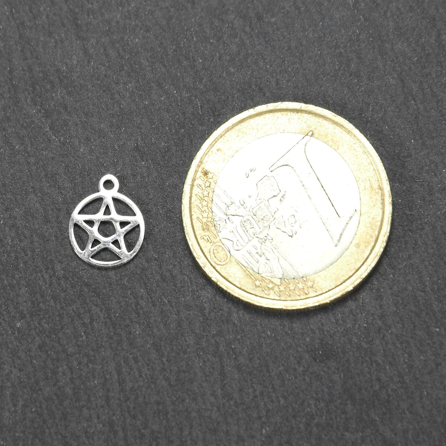 2 Anhänger Pentagramm, Edelstahl 304L, 11177