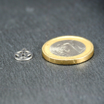 2 Anhänger Pentagramm, Edelstahl 304L, 11177