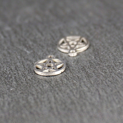 2 Anhänger Pentagramm, Edelstahl 304L, 11177