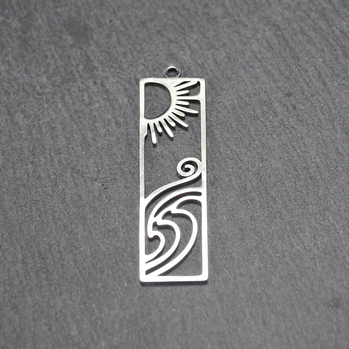 Anhänger Sonne und Wellen, chirurgischer Edelstahl 316L, silberfarben, 11162