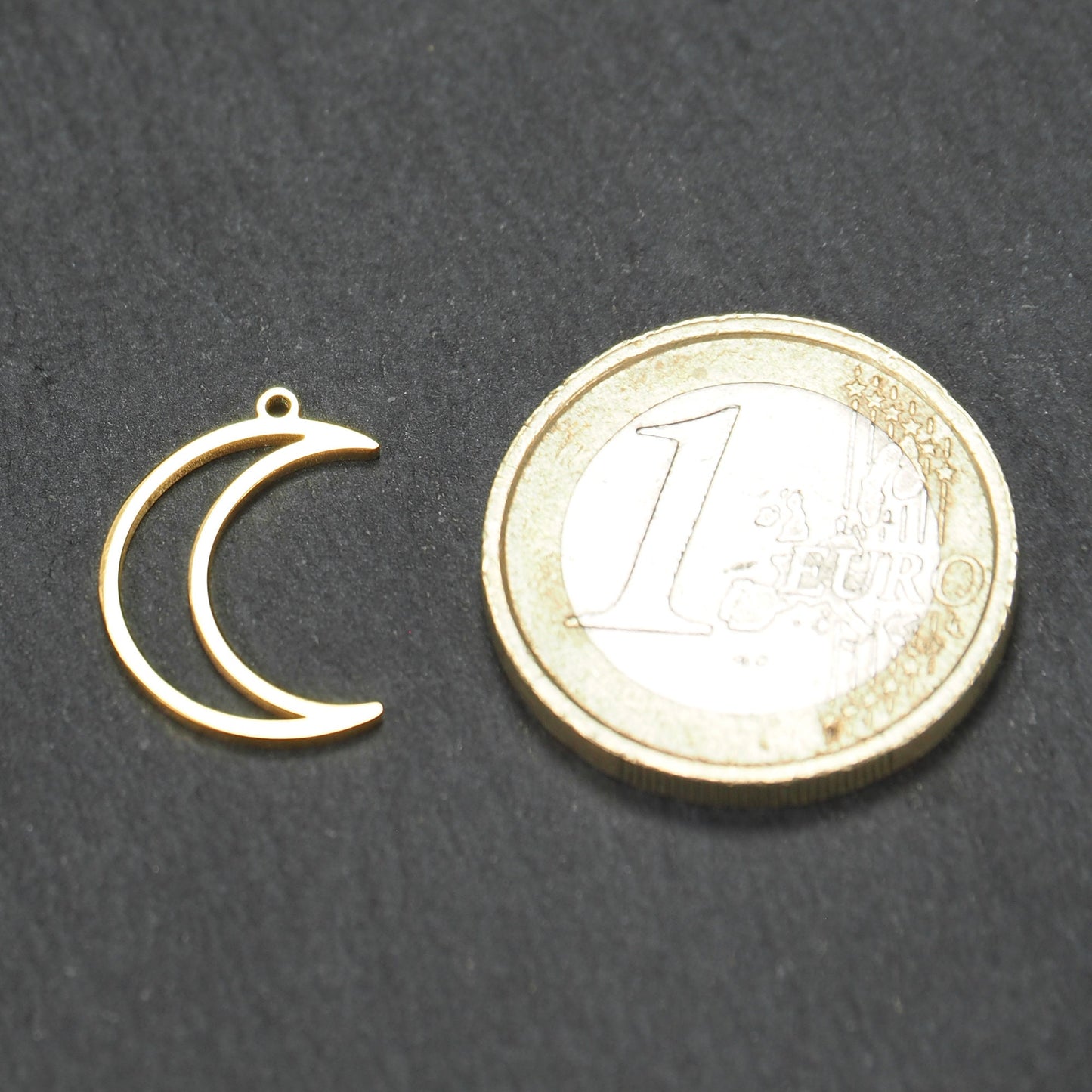 Anhänger Mond, Edelstahl 304 ionenvergoldet, 11166