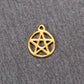 2 Anhänger Pentagramm, ionenvergoldet Edelstahl 304L,11176