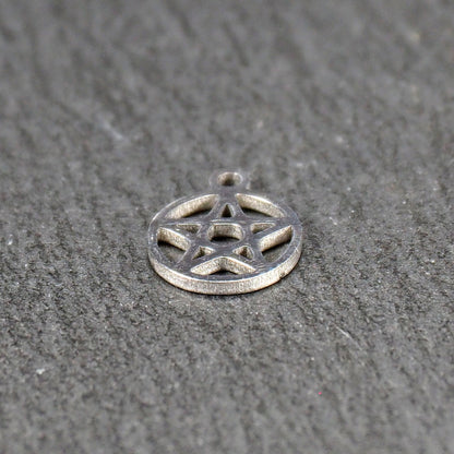2 Anhänger Pentagramm, Edelstahl 304L, 11177