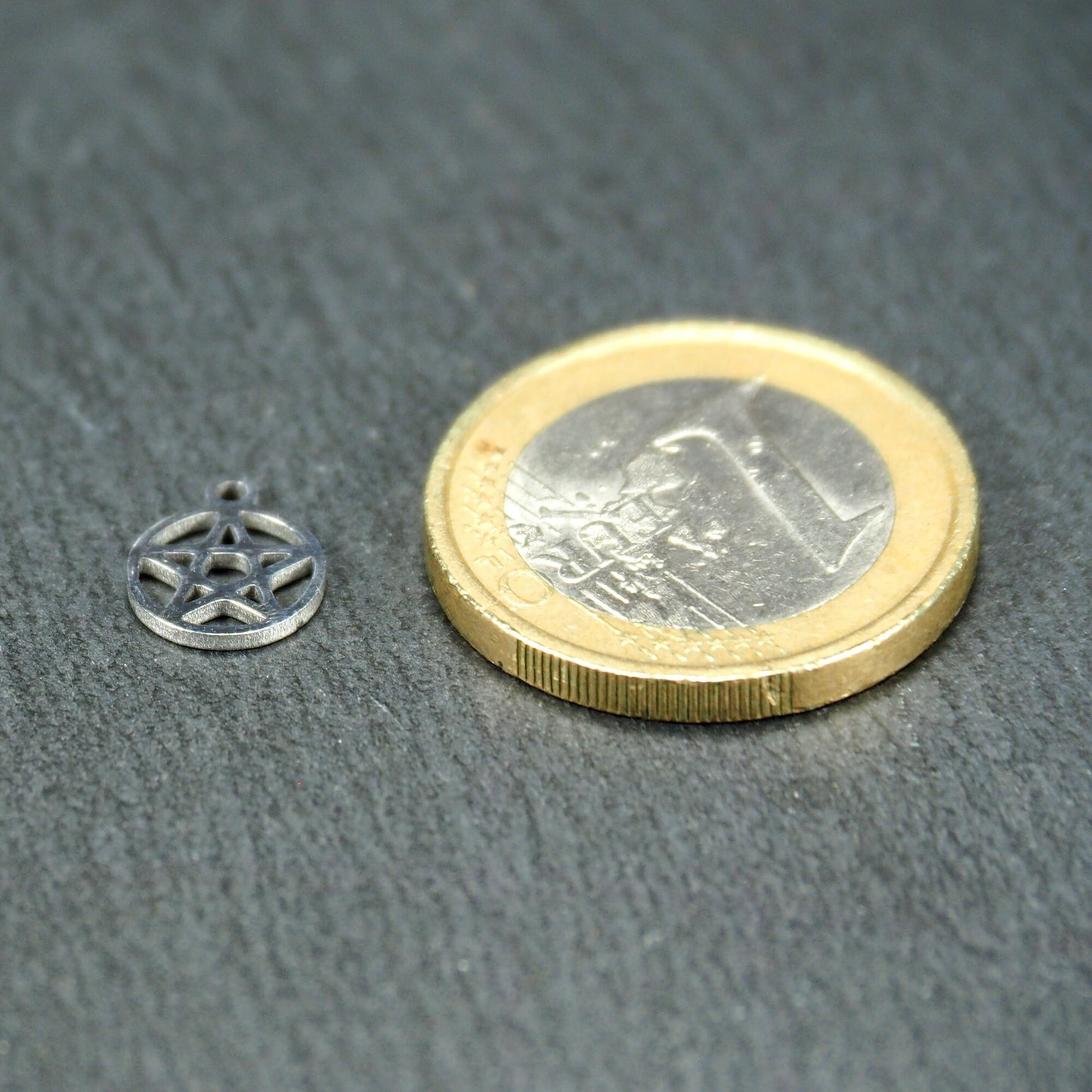 2 Anhänger Pentagramm, Edelstahl 304L, 11177