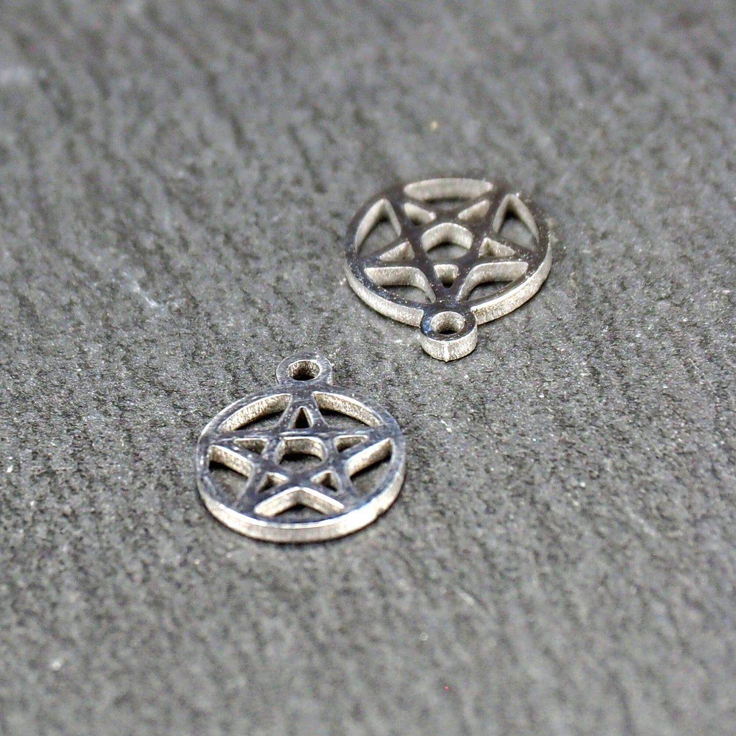 2 Anhänger Pentagramm, Edelstahl 304L, 11177