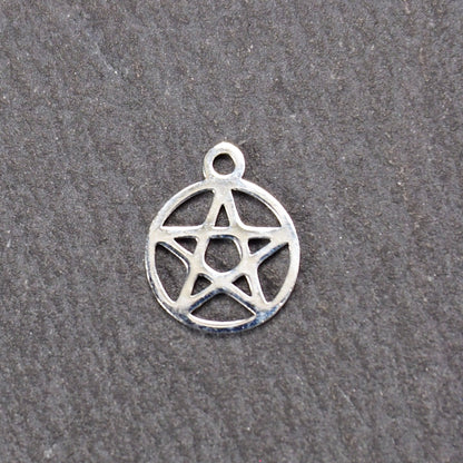 2 Anhänger Pentagramm, Edelstahl 304L, 11177