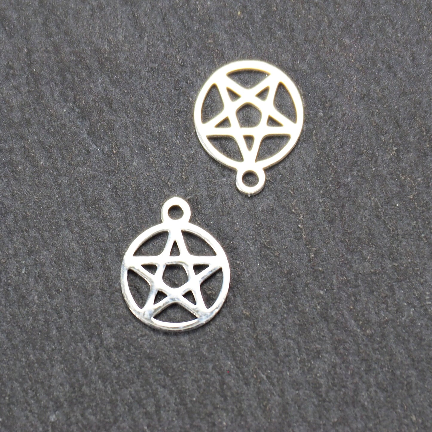 2 Anhänger Pentagramm, Edelstahl 304L, 11177