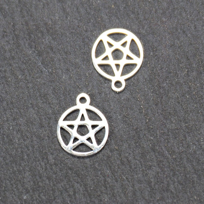 2 Anhänger Pentagramm, Edelstahl 304L, 11177