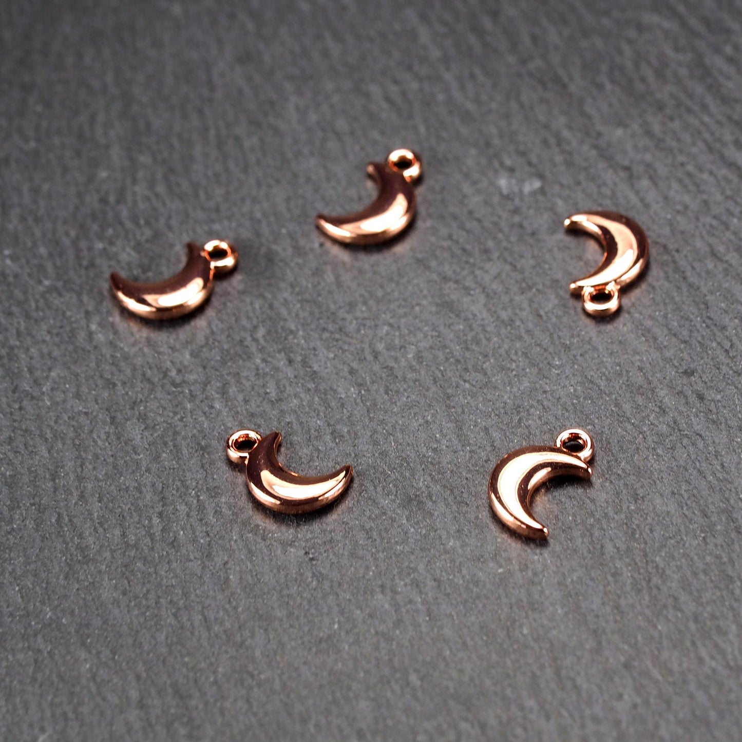 5 Halbmond Anhänger, rosévergoldet, 3D, 11226
