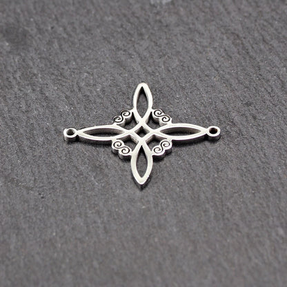 Anhänger / Verbinder Hexenknoten, chirurgischer Edelstahl 316L, hochglanzpoliert, 11195