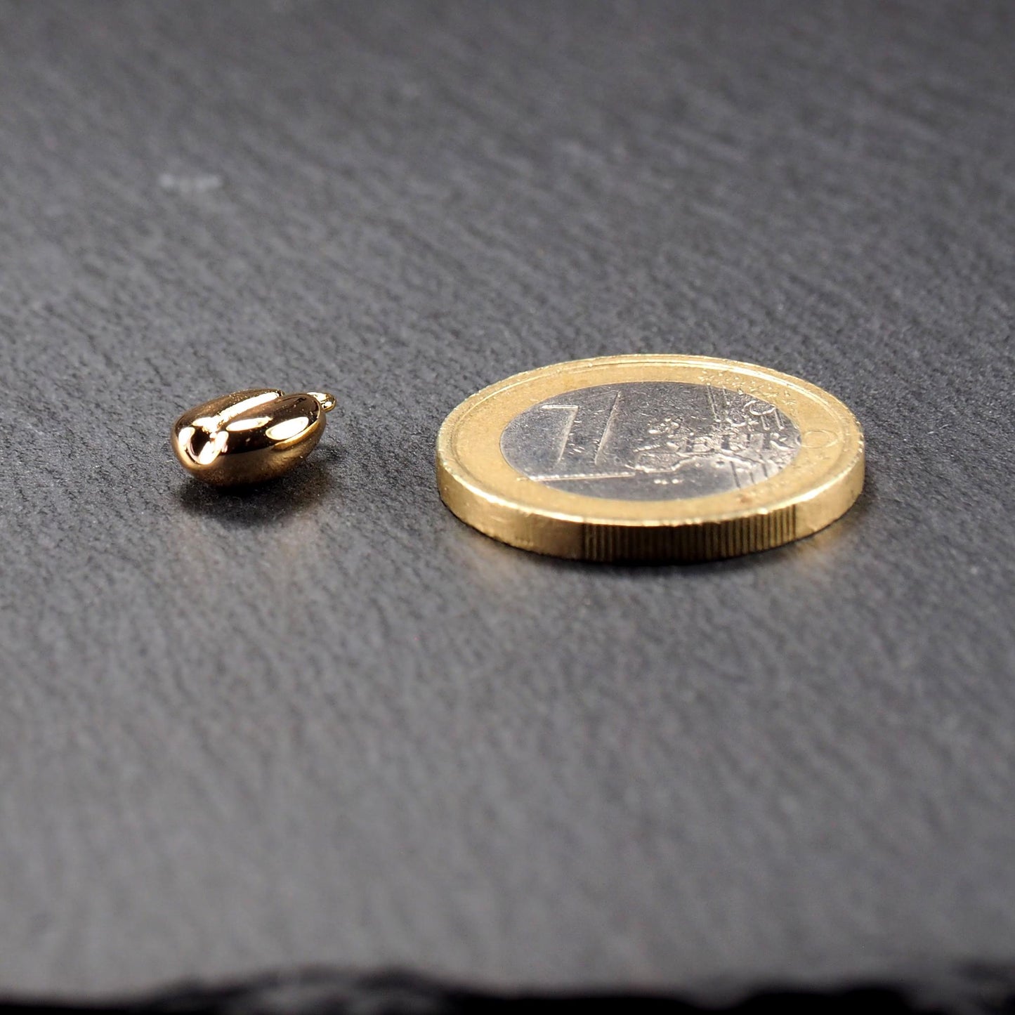 Anhänger Kaffeebohne, 18 Karat vergoldet, 3D-Design, 11221