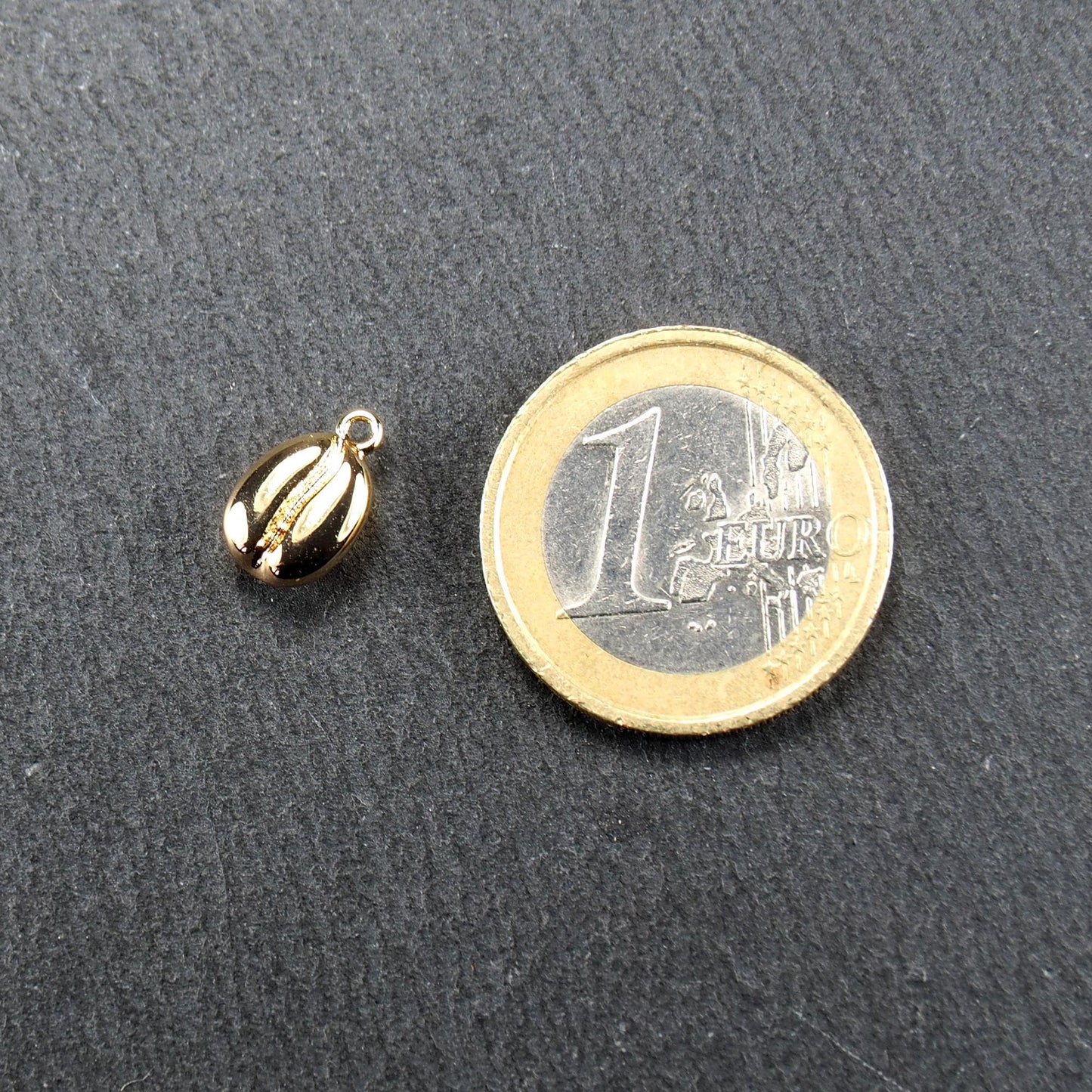Anhänger Kaffeebohne, 18 Karat vergoldet, 3D-Design, 11221
