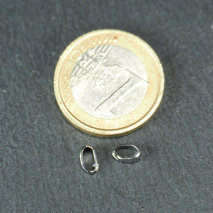 2 Anhängerösen, Messing rhodiniert, schlicht, 11168