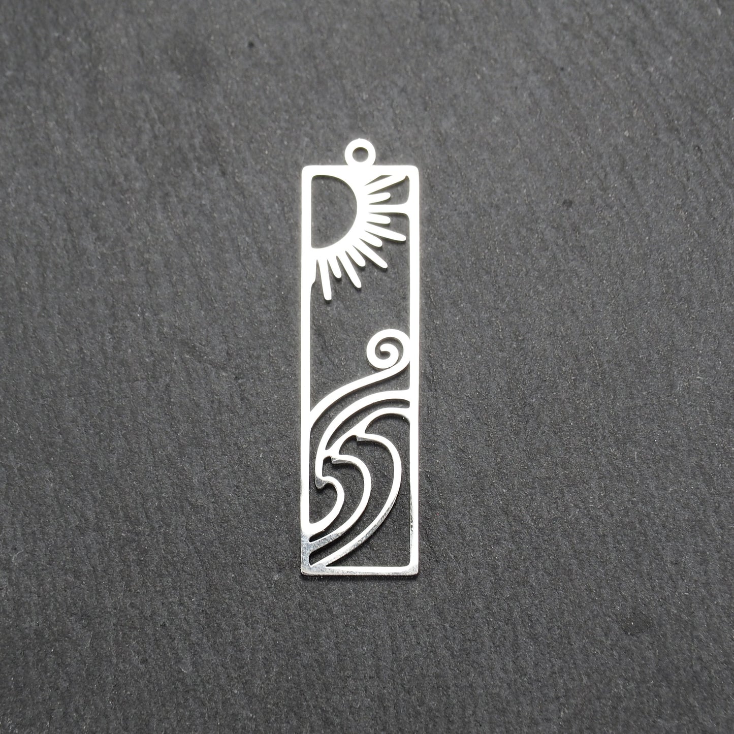 Anhänger Sonne und Wellen, chirurgischer Edelstahl 316L, silberfarben, 11162