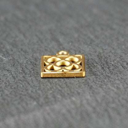 2 Anhänger stilisierte Panot Blume, 304L Edelstahl, ionenvergoldet, 11178