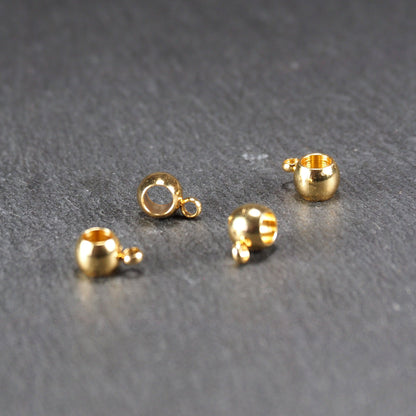 4 Anhängerösen 4 mm, Edelstahl 304, ionenvergoldet, 11174